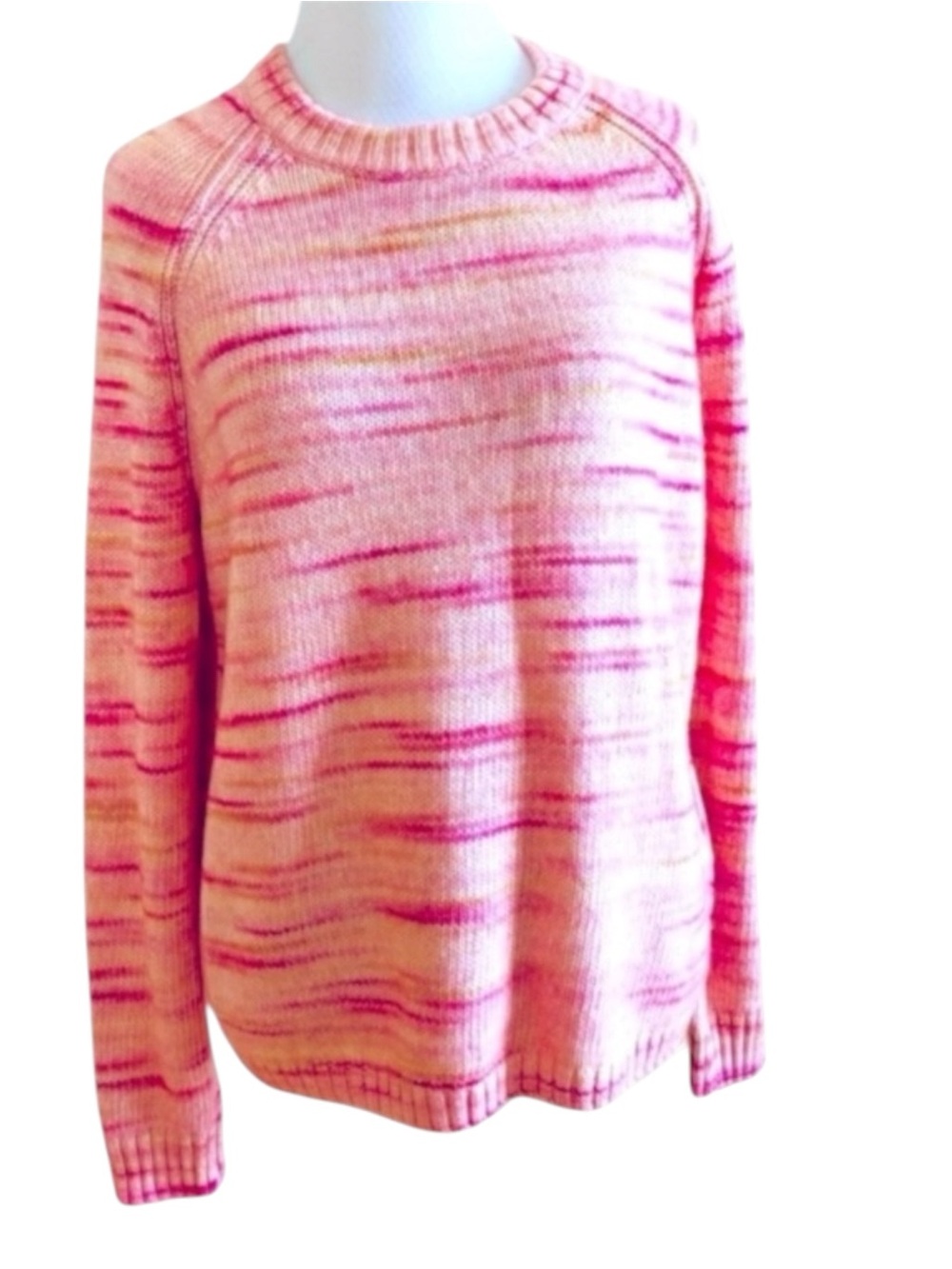 J.CREW COZY KNIT PULLOVER SWEATER SMALL BARBIECORE NWT  PINK SPACE DYE SCANDI